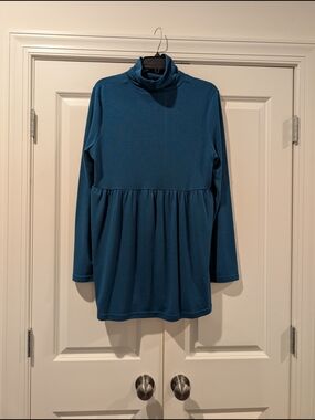 Teal Mock neck Peplum Top